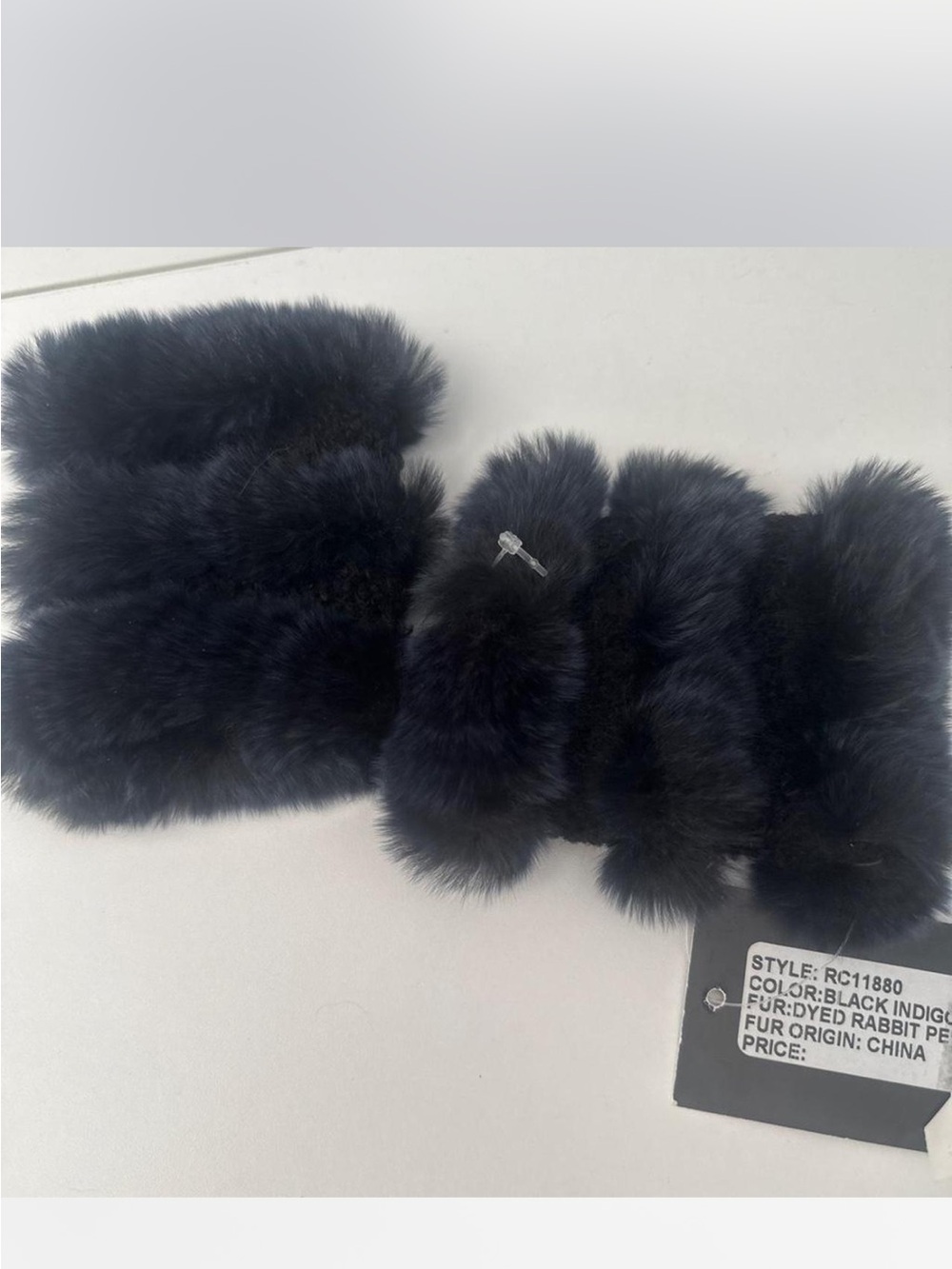Black Indigo Fur Cuff Bracelet - pelt Unbranded